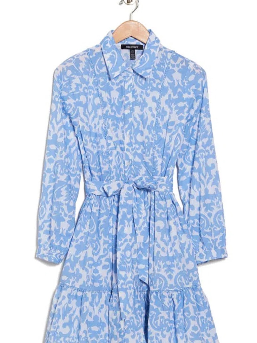 Ellen Tracy Women's Blue Waist-Tie Mini Dress